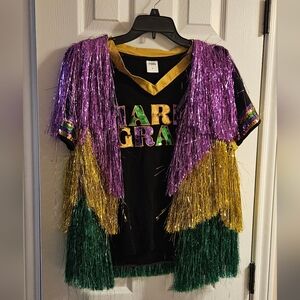 Mardi Gras Tinsel Fringe Top